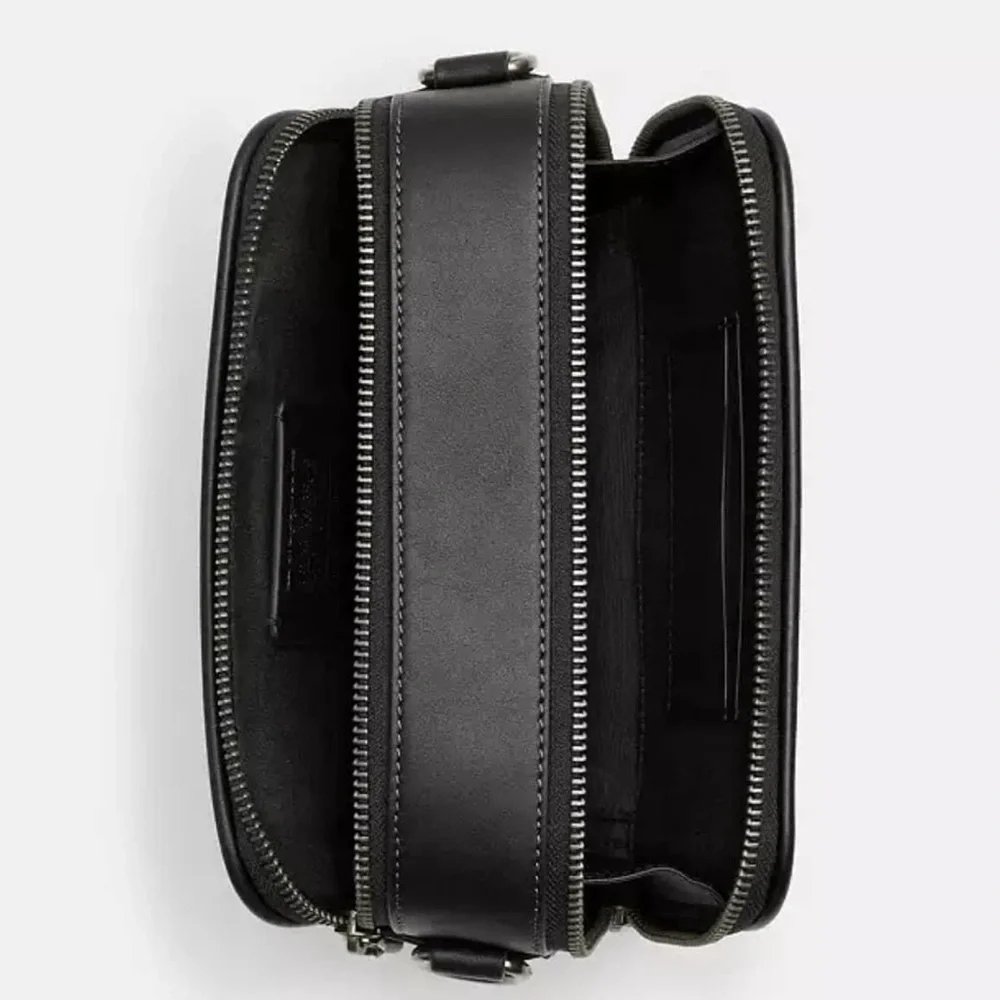 Coach Black Leather Messenger Bag - Picture 3 of 4